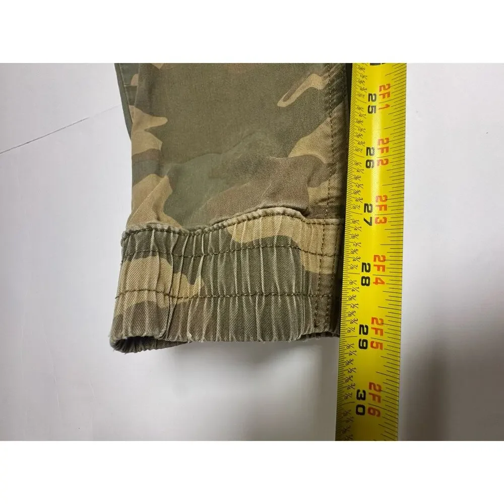 Express Camo Jogger Pants Men’s 36 Green Brown Tan Cotton Twill Drawstring